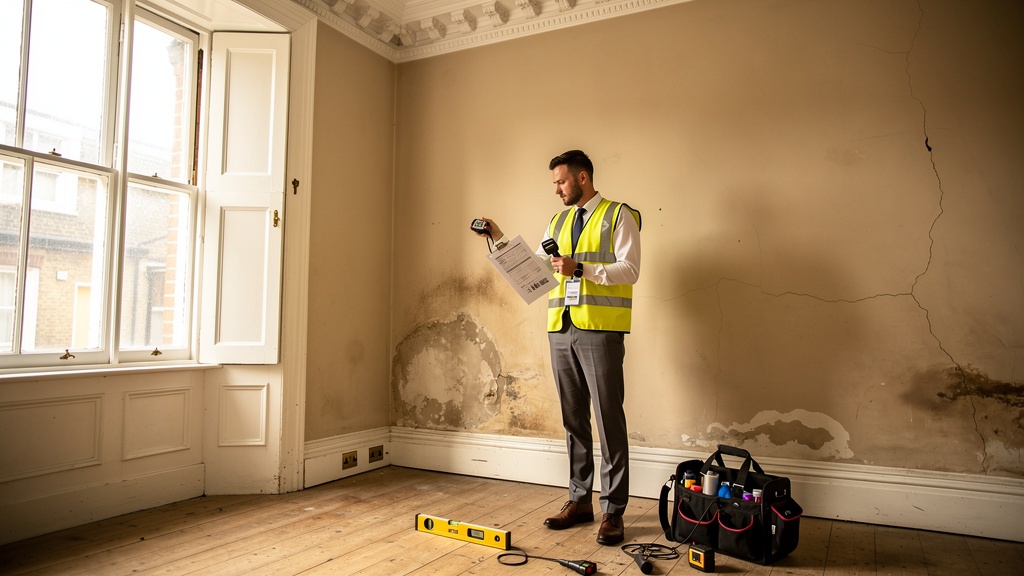 Brixton Surveyors chartered surveyor conducting a detailed building inspection